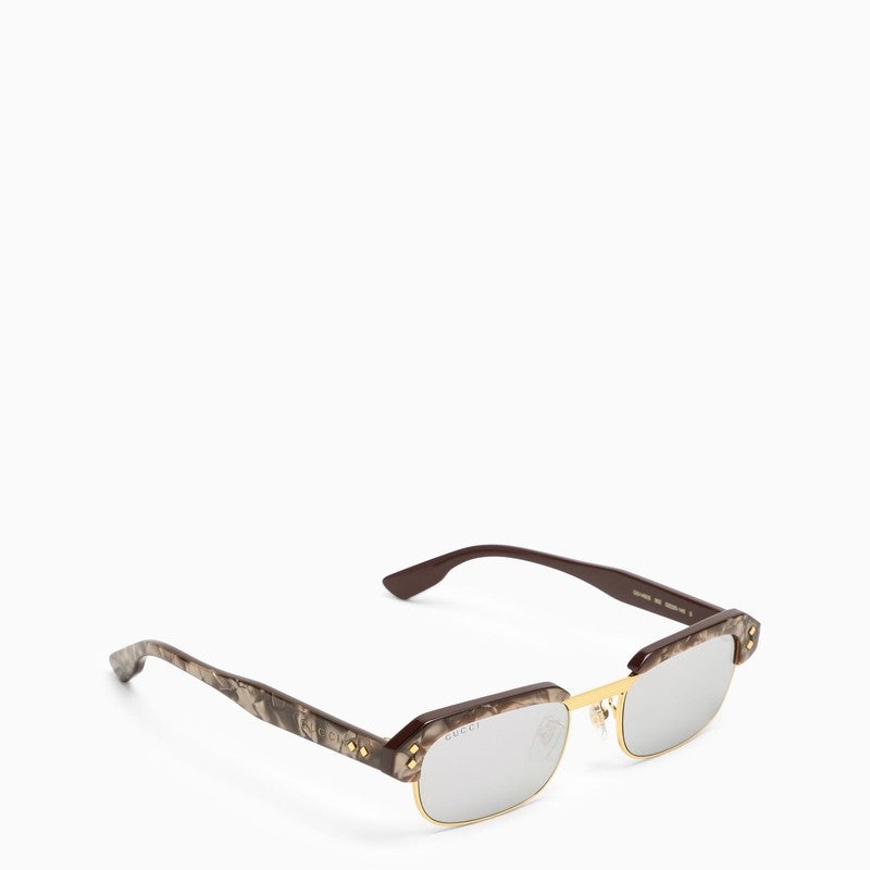 Rectangular-Frame Acetate and Gold-Tone Sunglasses - 3