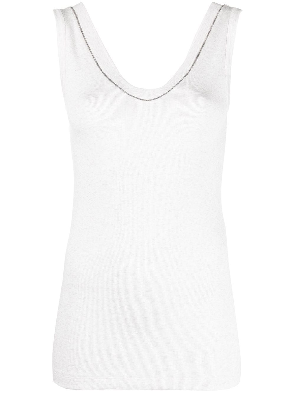 contrast-trim tank top - 1