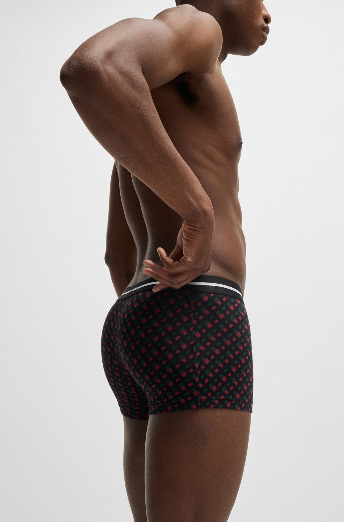 THREE-PACK OF STRETCH-COTTON TRUNKS WITH LOGO WAISTBANDS - 5