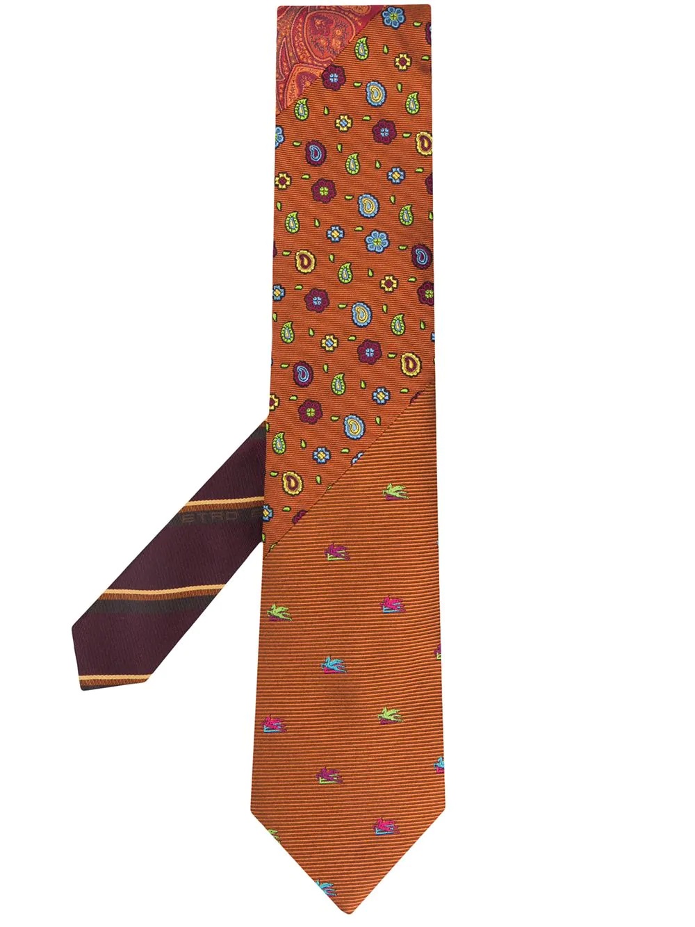 patterned silk tie - 1