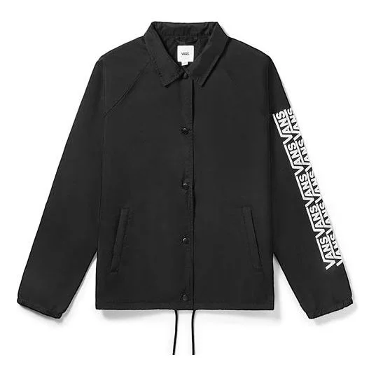 (WMNS) Vans Logo Printing Coach Jacket Black VN0A4CX9BLK - 1