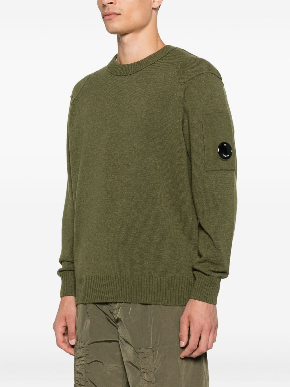 Lens-detail crew-neck sweater - 3