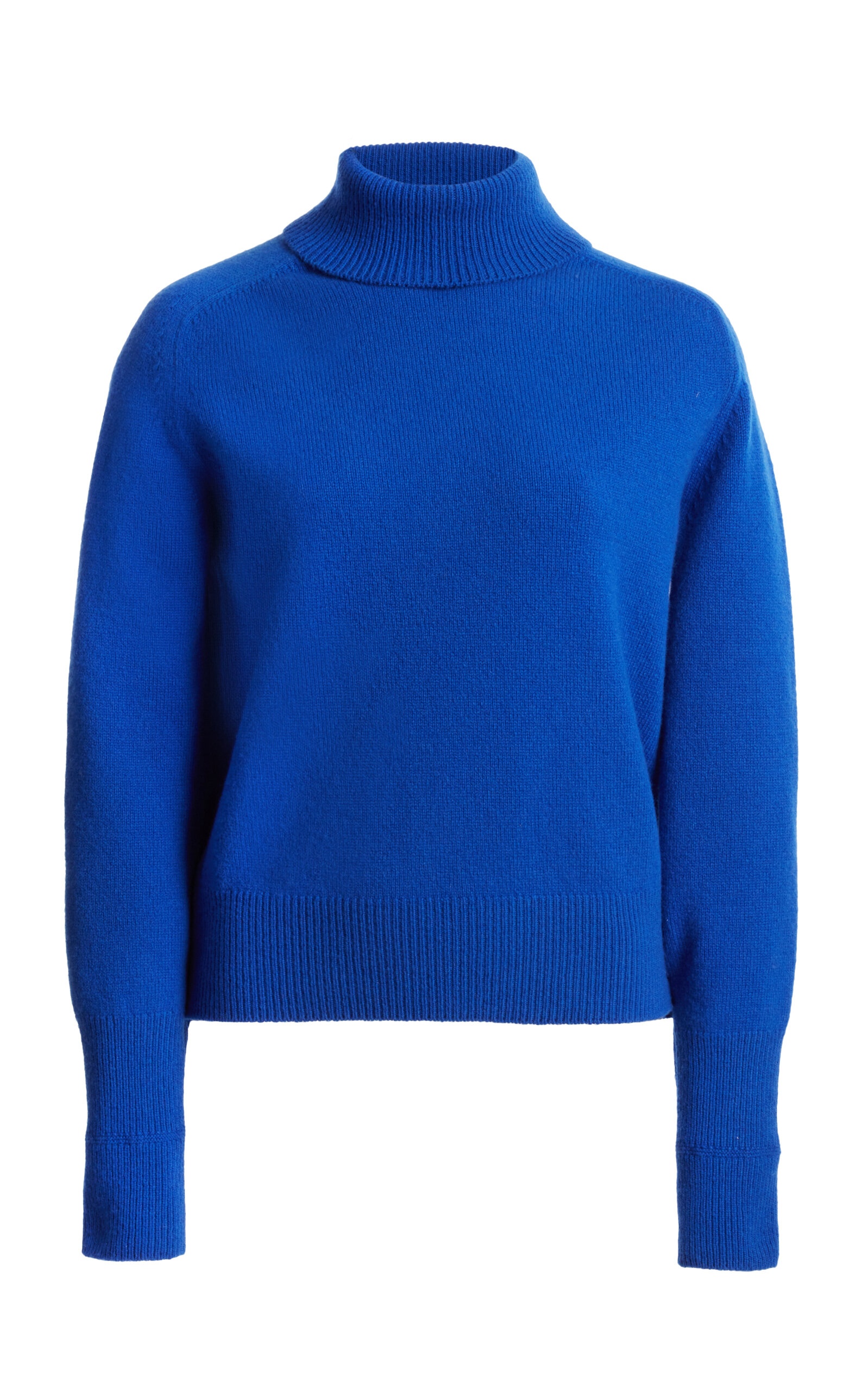 Knit Wool Turtleneck Sweater blue - 1