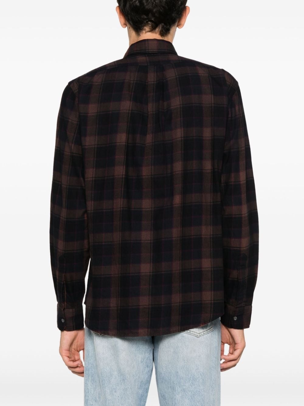 plaid-checked cotton shirt - 4
