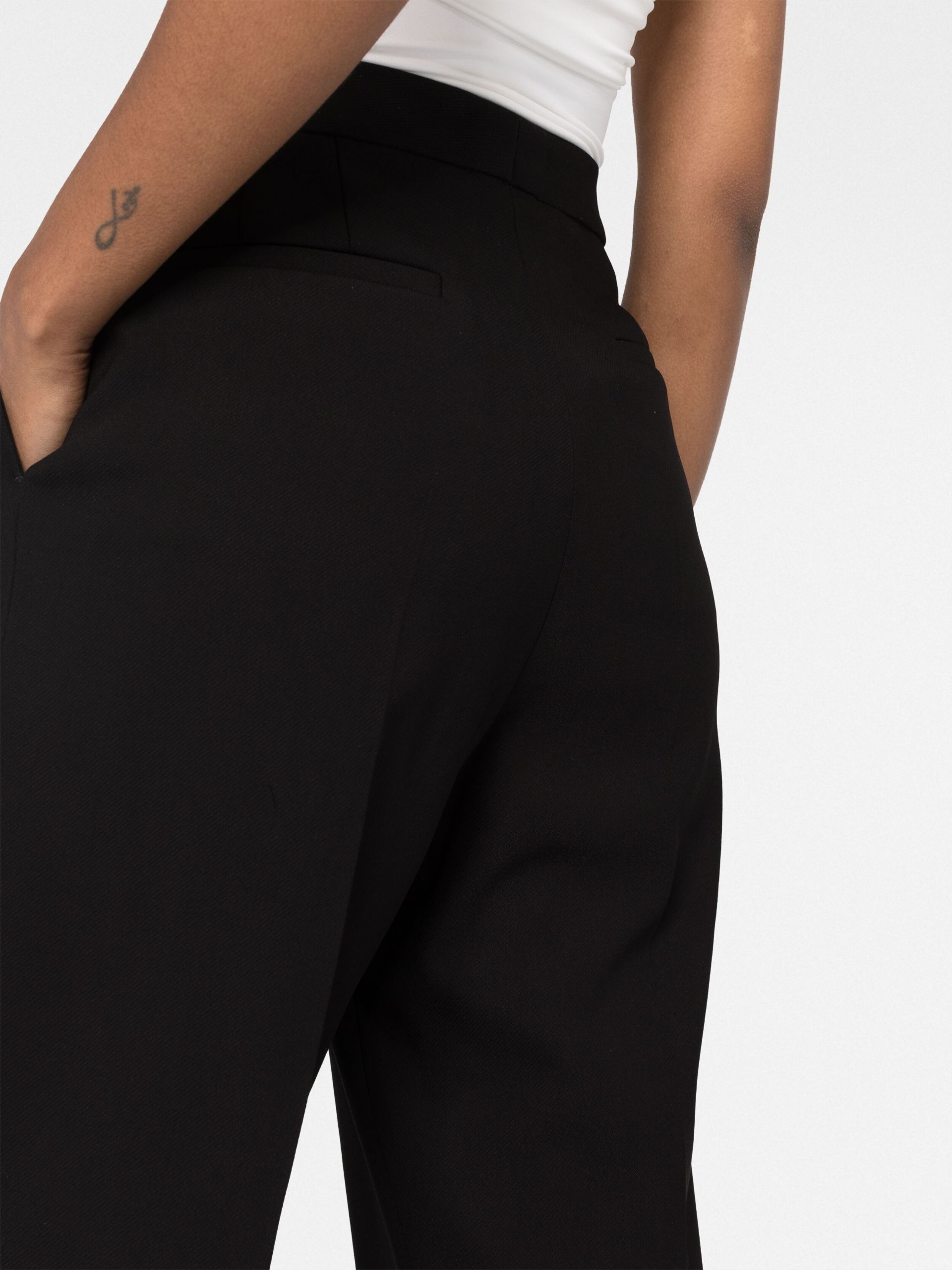 Black Amie Straight Tailored Trousers - 3