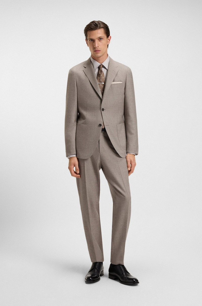 BOSS MICRO-PATTERNED TAPERED-FIT TROUSERS IN VIRGIN WOOL outlook