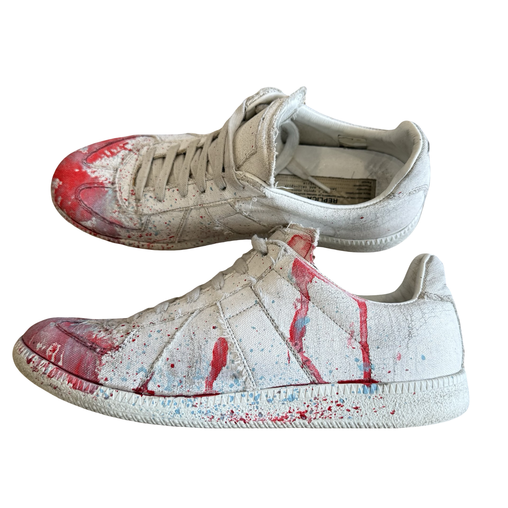 Margiela - Margiela Paint Splatter Canvas GAT Sneaker SZ 41 - 3