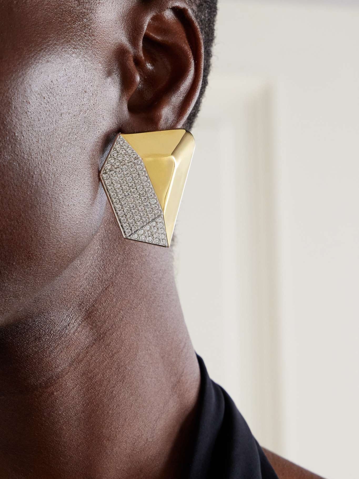 Gisele silver and gold-tone crystal earrings - 2