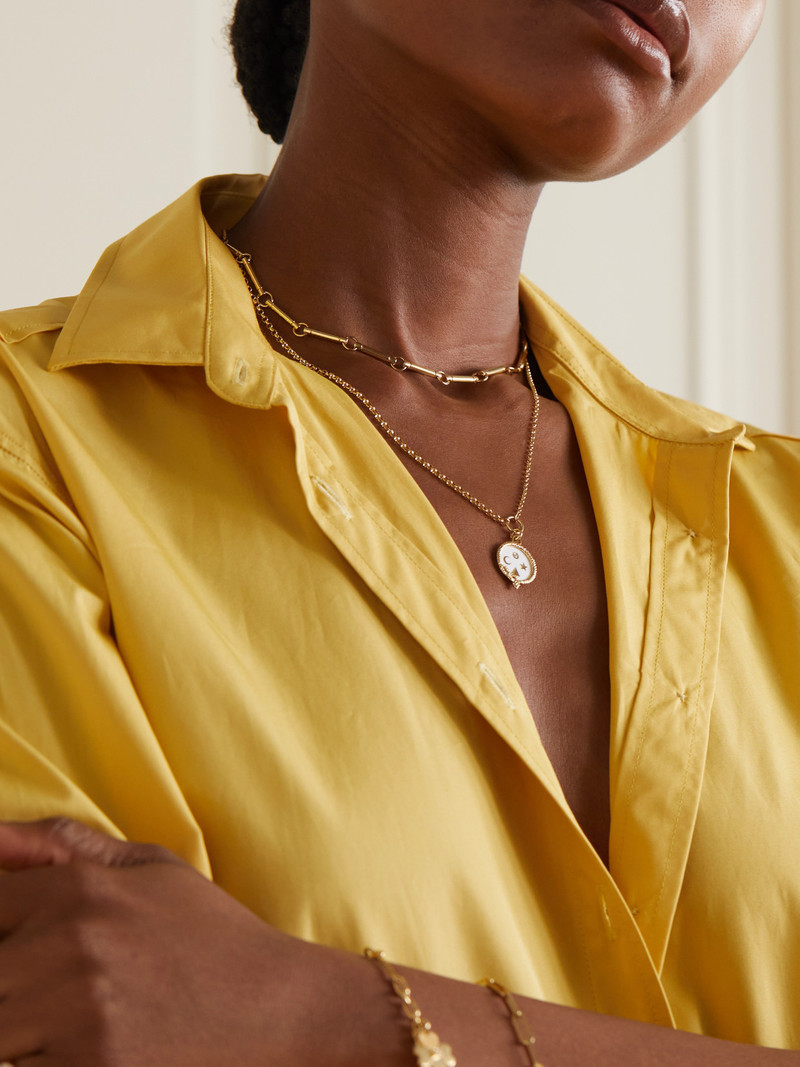 FOUNDRAE Wholeness 18-karat Gold, Enamel And Diamond Necklace outlook