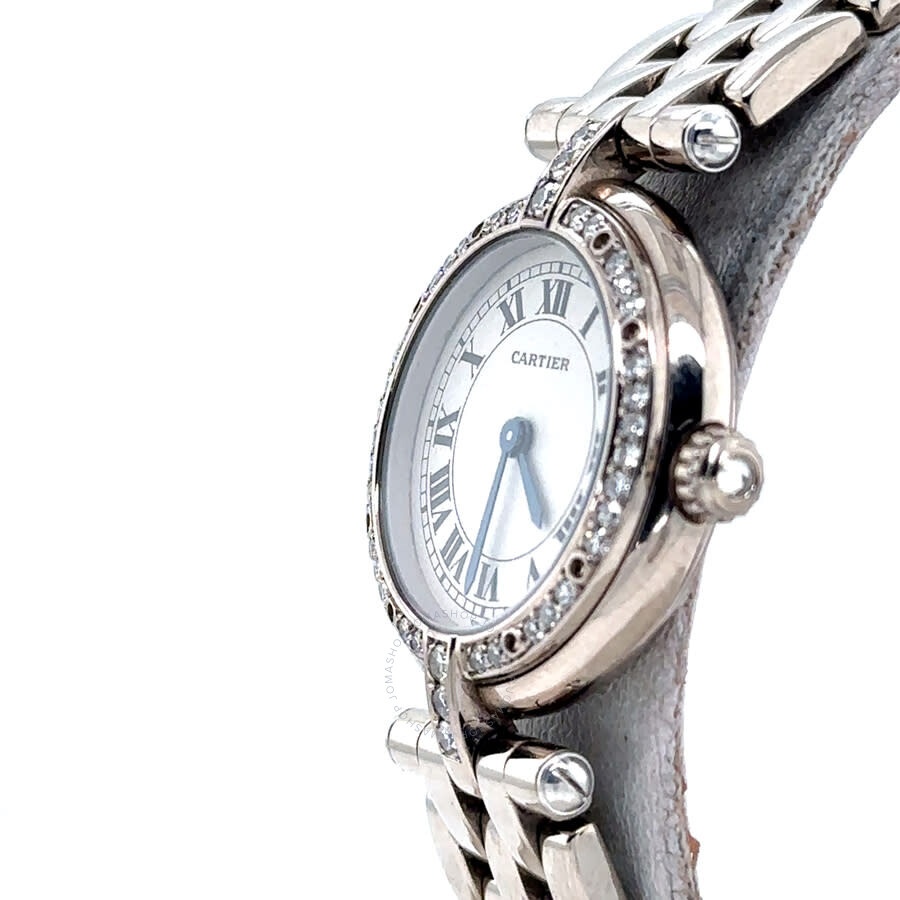 Pre-owned Cartier Panthere Vendome Quartz Diamond Silver Dial Ladies Watch 3057916 - 4