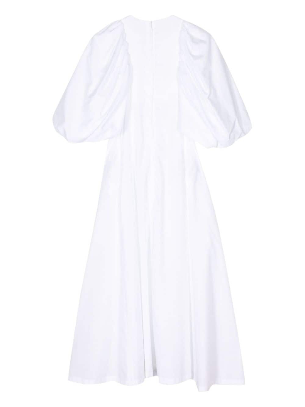 puff-sleeve midi dress - 2