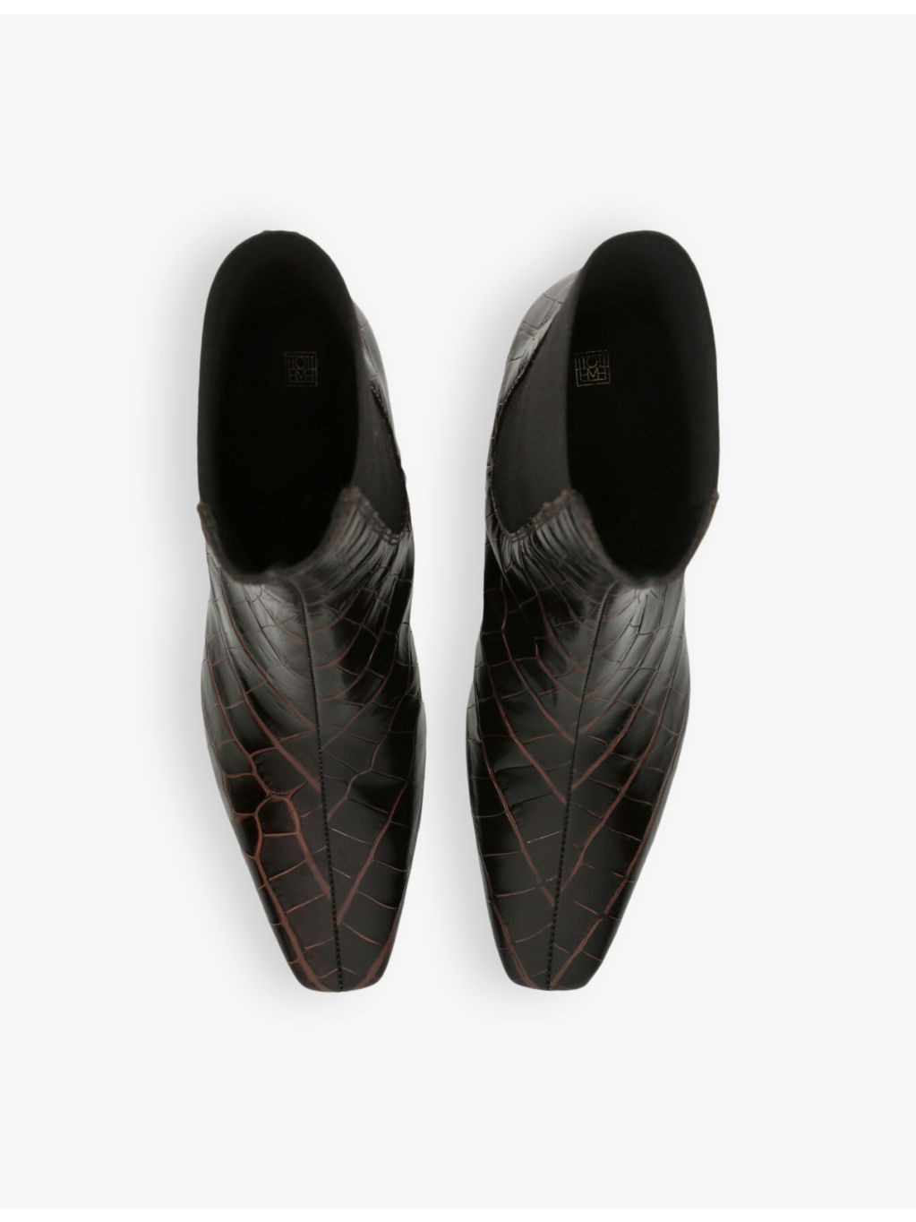 The Mid Heel crocodile-embossed leather heeled ankle boots - 2