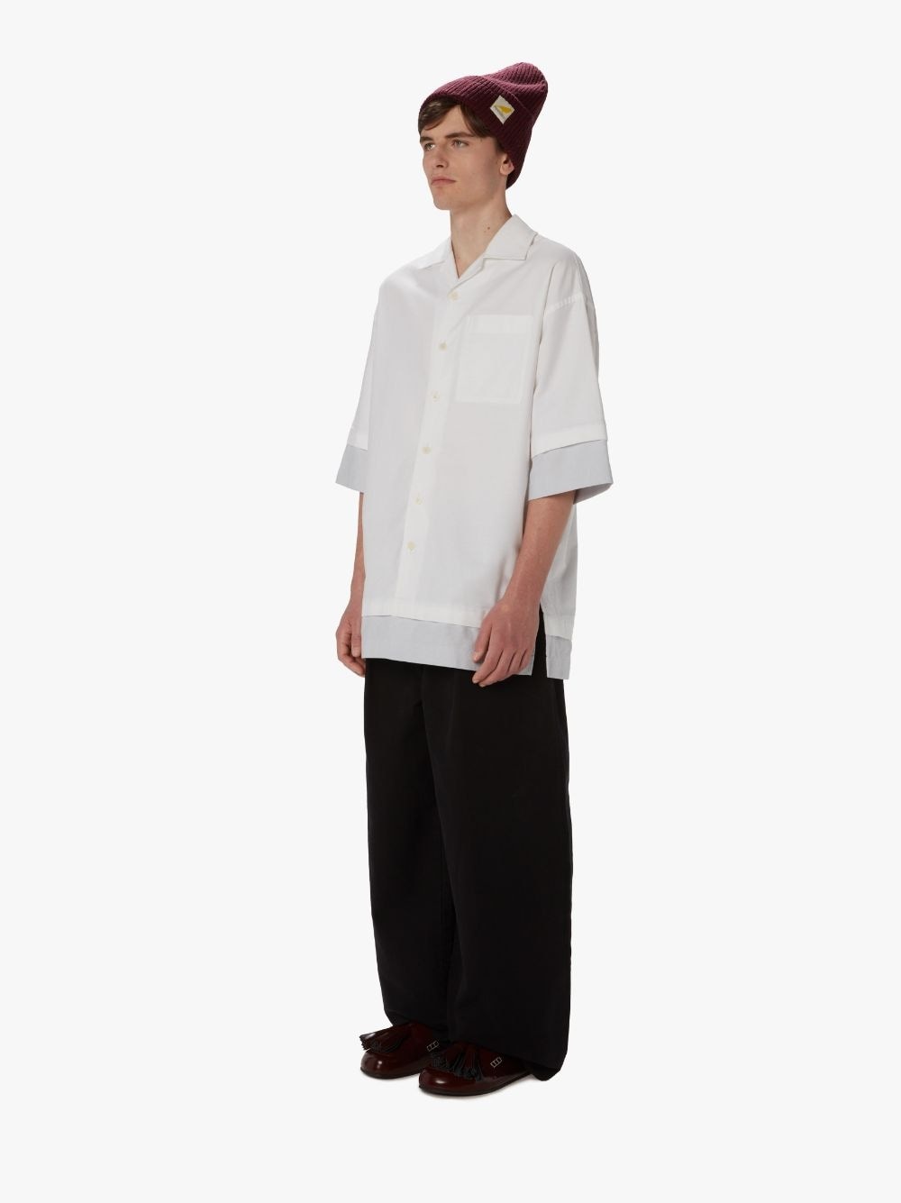 トップス JW ANDERSON DOUBLE LAYER SHIRT M JW Anderson DOUBLE LAYER SHORT SLEEVE SHIRT | REVERSIBLE