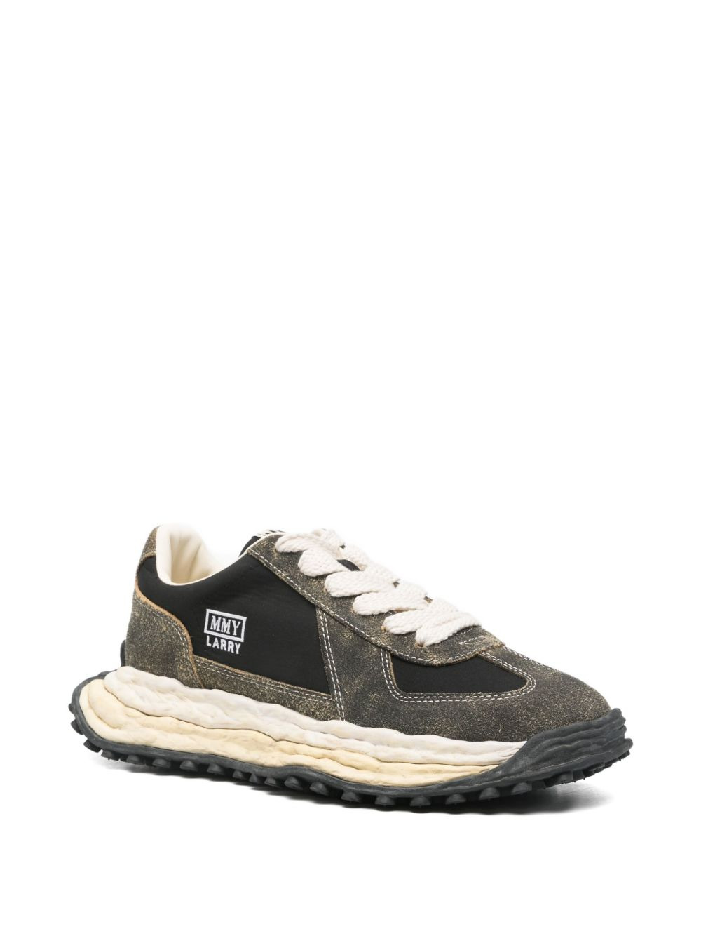 Larry logo-patch suede sneakers - 2