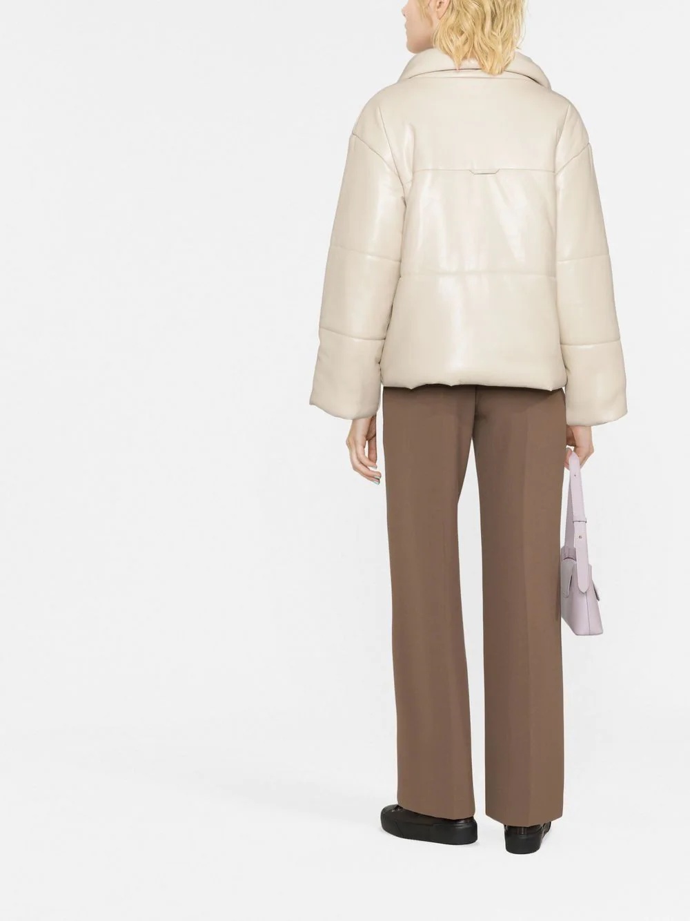 faux-leather puffer jacket - 4