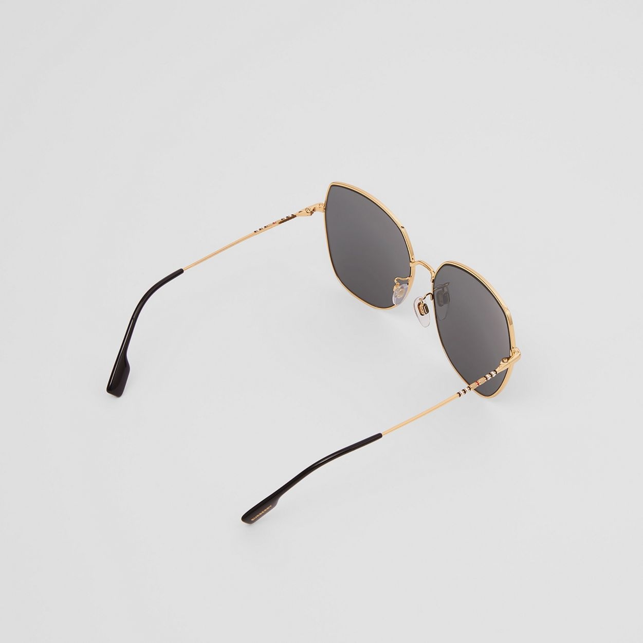 Icon Stripe Detail Square Frame Sunglasses - 4