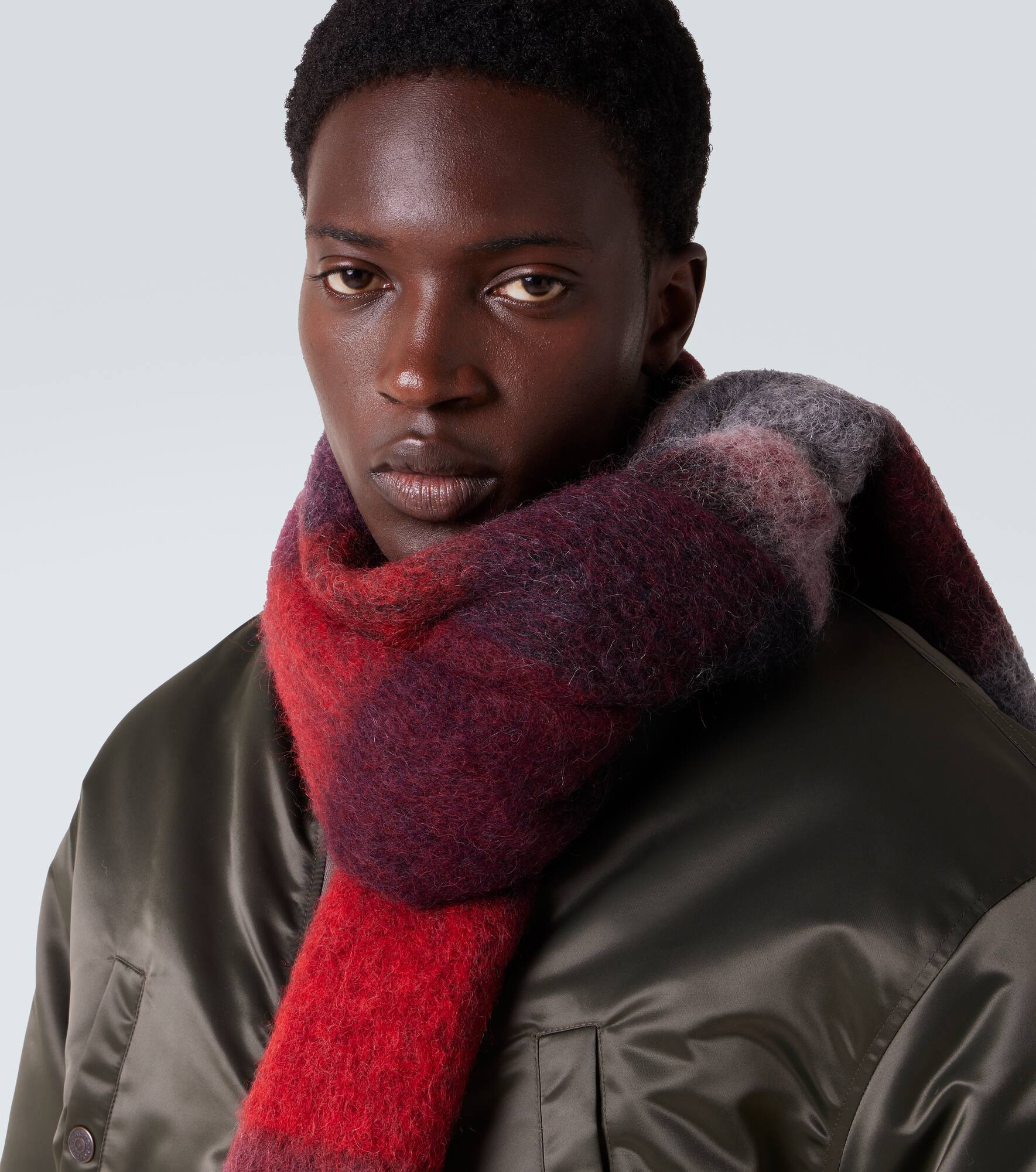 Checked wool and mohair scarf - 2
