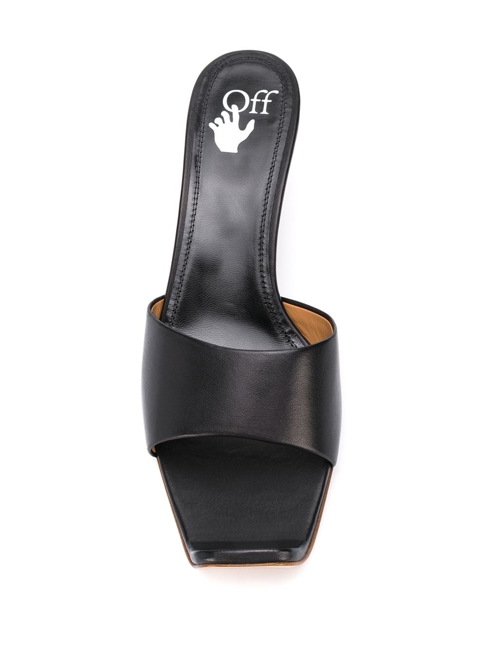 open-toe leather mules - 4