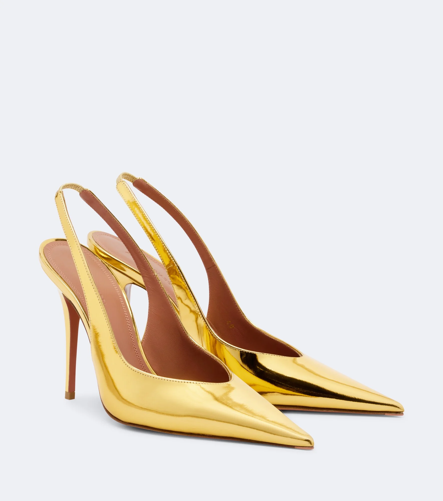 Anok metallic leather slingback pumps - 1