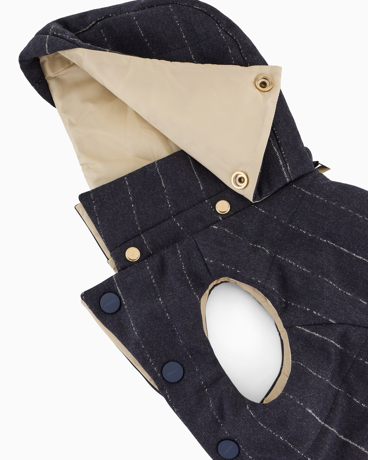 POLDO X GIORGIO ARMANI COAT IN PINSTRIPED MOTIF VIRGIN WOOL - 2