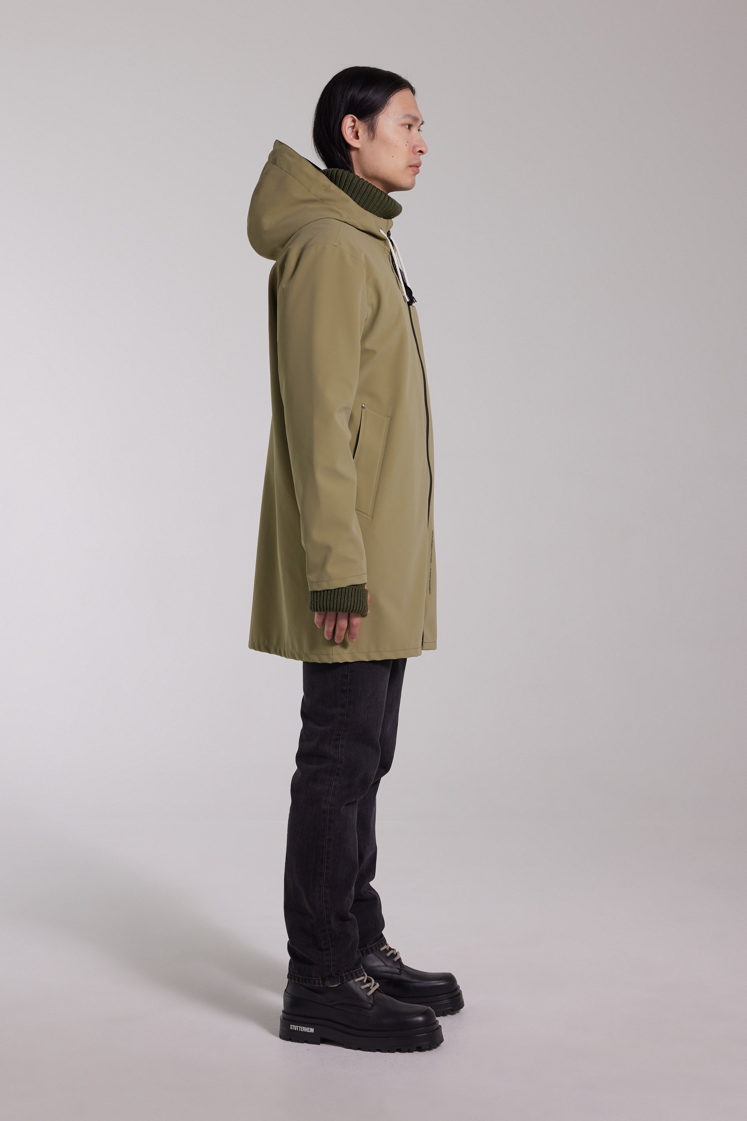 Stockholm Lightweight Zip Matte Raincoat Aloe - 5