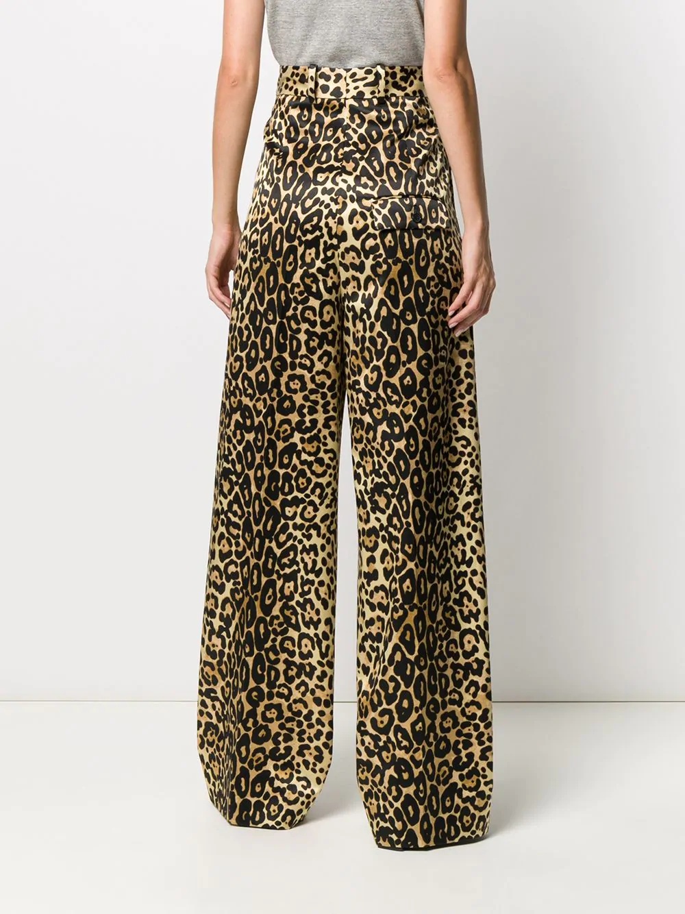 leopard print wide-leg trousers - 4