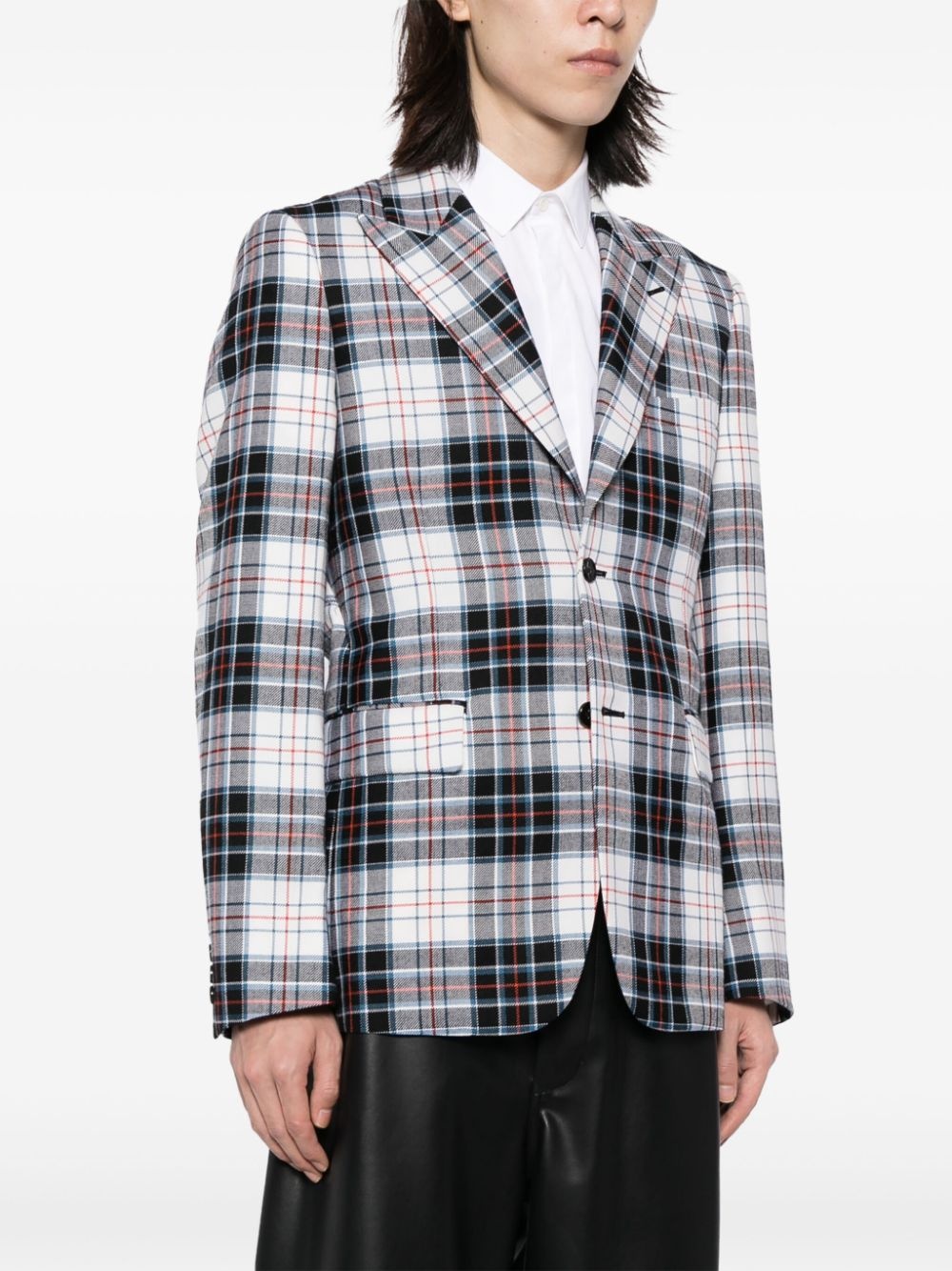 padded-panel wool blazer - 4