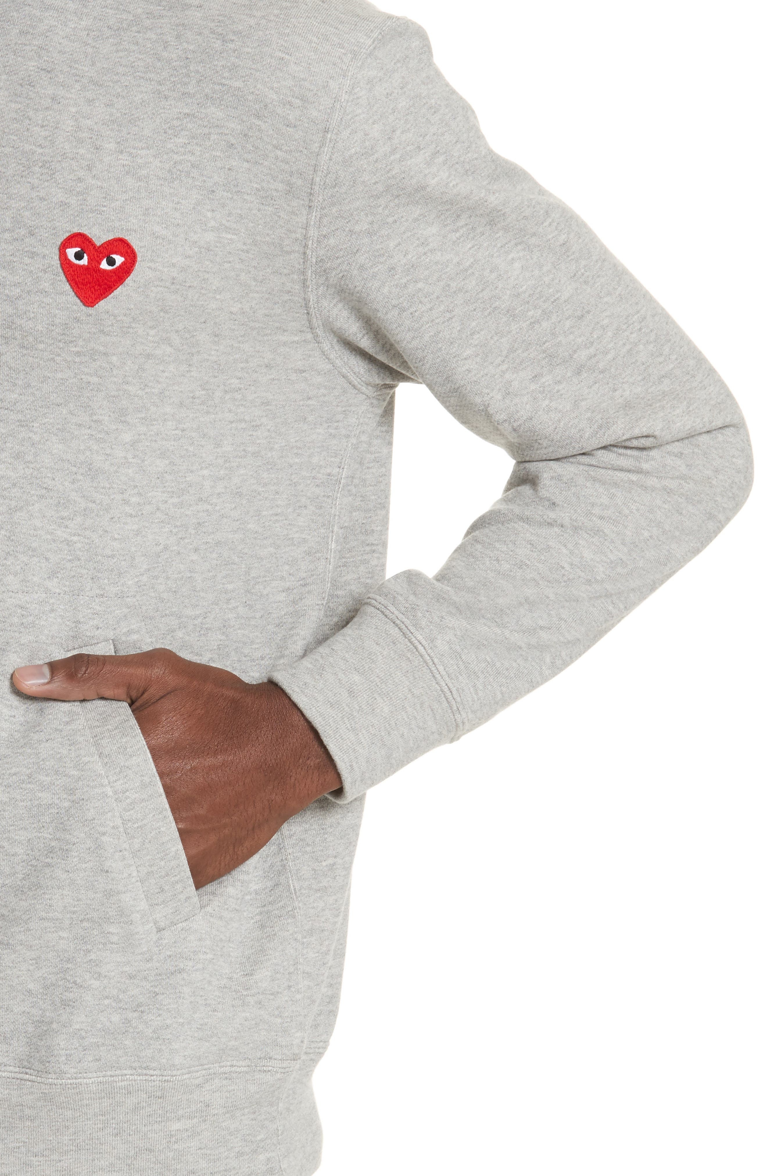 Comme des Garçons PLAY Red Heart Hoodie in Grey at Nordstrom - 4