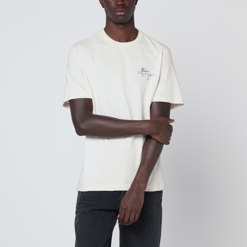Golden Goose White Vintage-Effect Cotton T-Shirt Men - 1