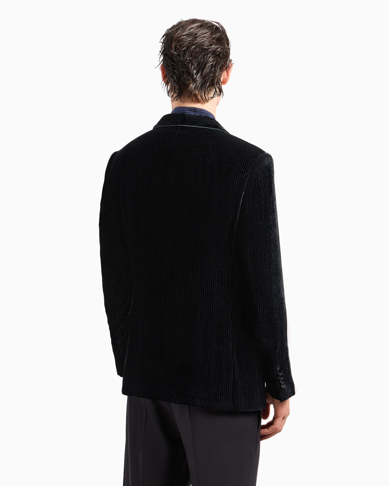 Soho line single-breasted tuxedo jacket in rhinestone-embroidered velvet - 3