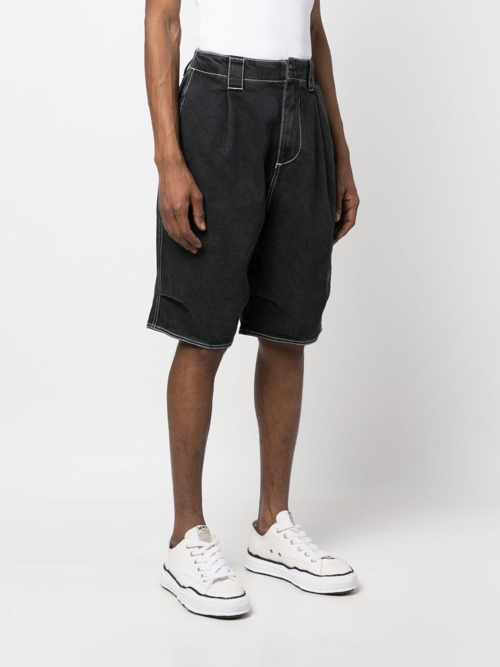 knee-length denim bermuda shorts - 3