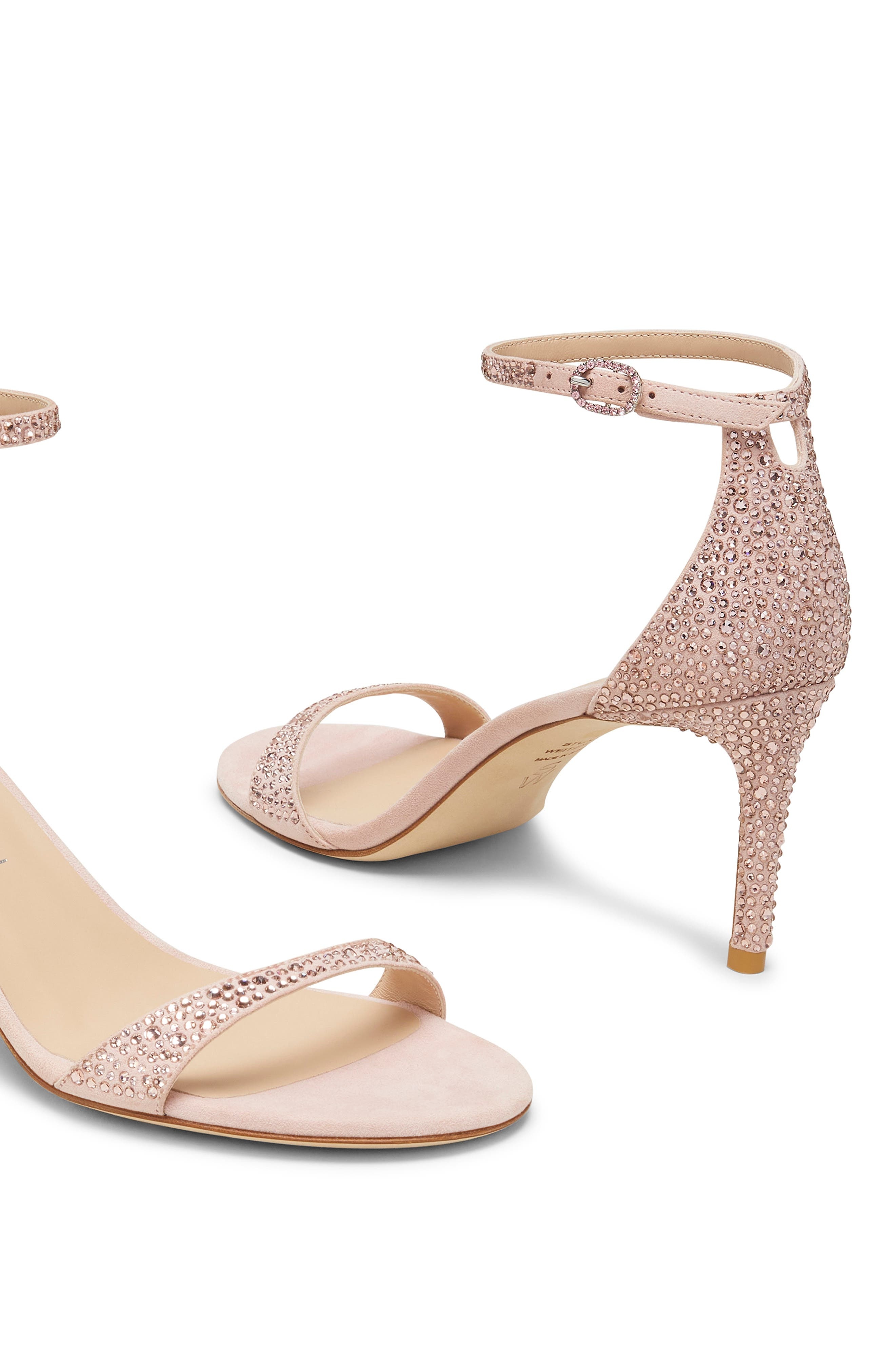 Stuart Weitzman Nudist Shine 75 Sandal in Light Rose/Ballet at Nordstrom - 3