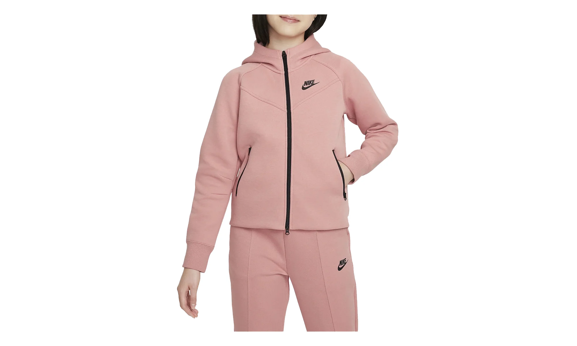 Sportswear Tech Fleece Full-Zip Hoodie GS "Red Stardust / Black" FD2979 618 - 1