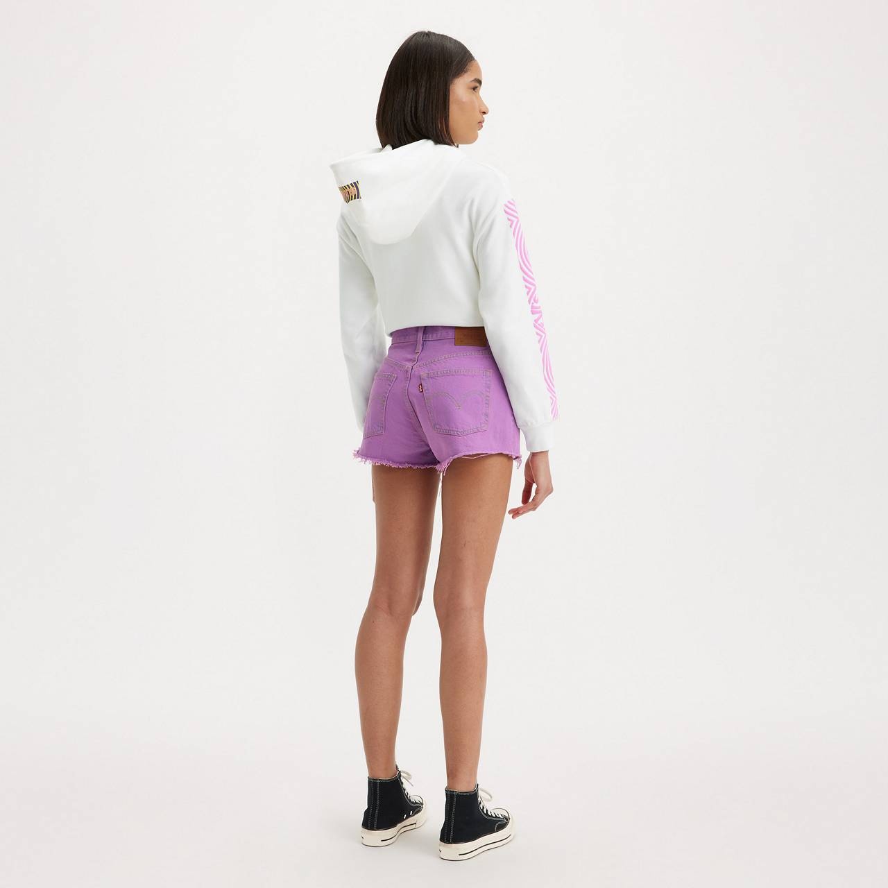 501® HIGH RISE WOMEN'S COLORED DENIM SHORTS - 5
