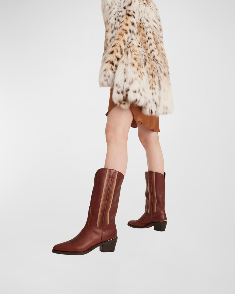 PARTLOW Christina Embroidered Leather Western Boots outlook