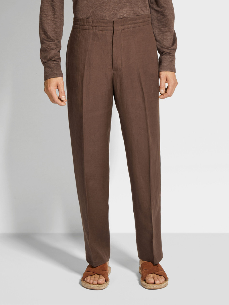 BROWN OASI LINO PANTS 5