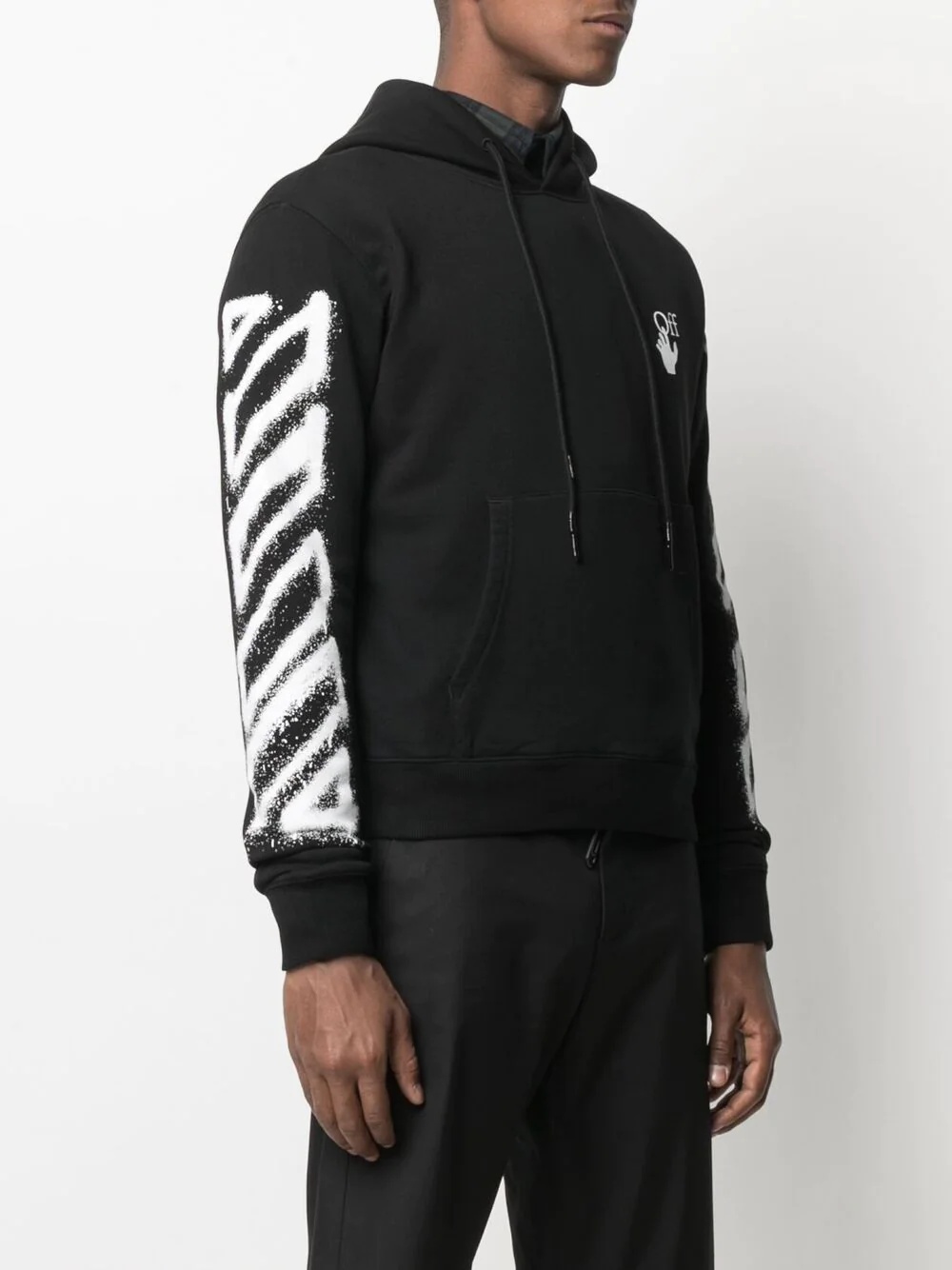 diagonal agreement print hoodie - 3