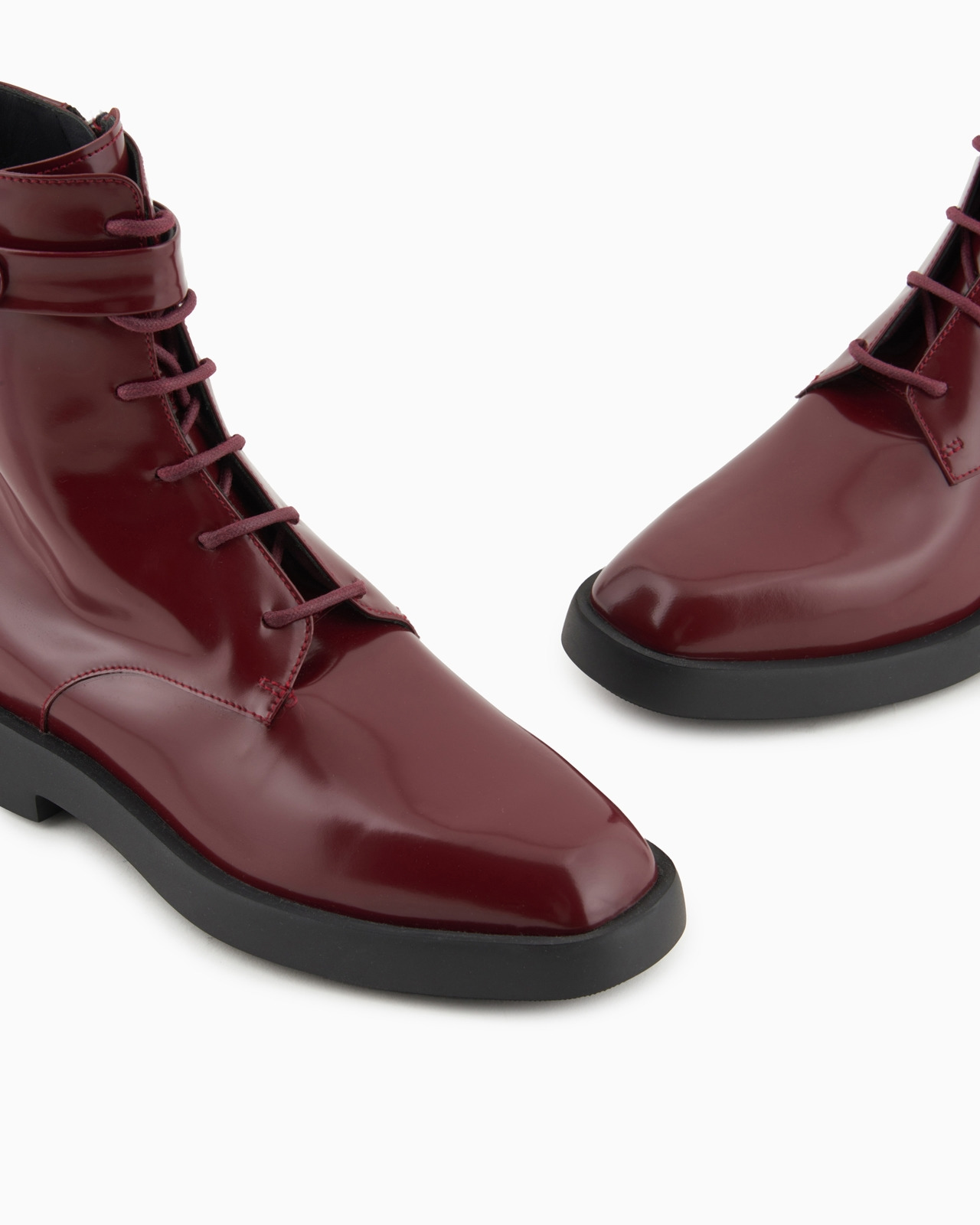 Lace-up ankle boots in brushed leather - 4