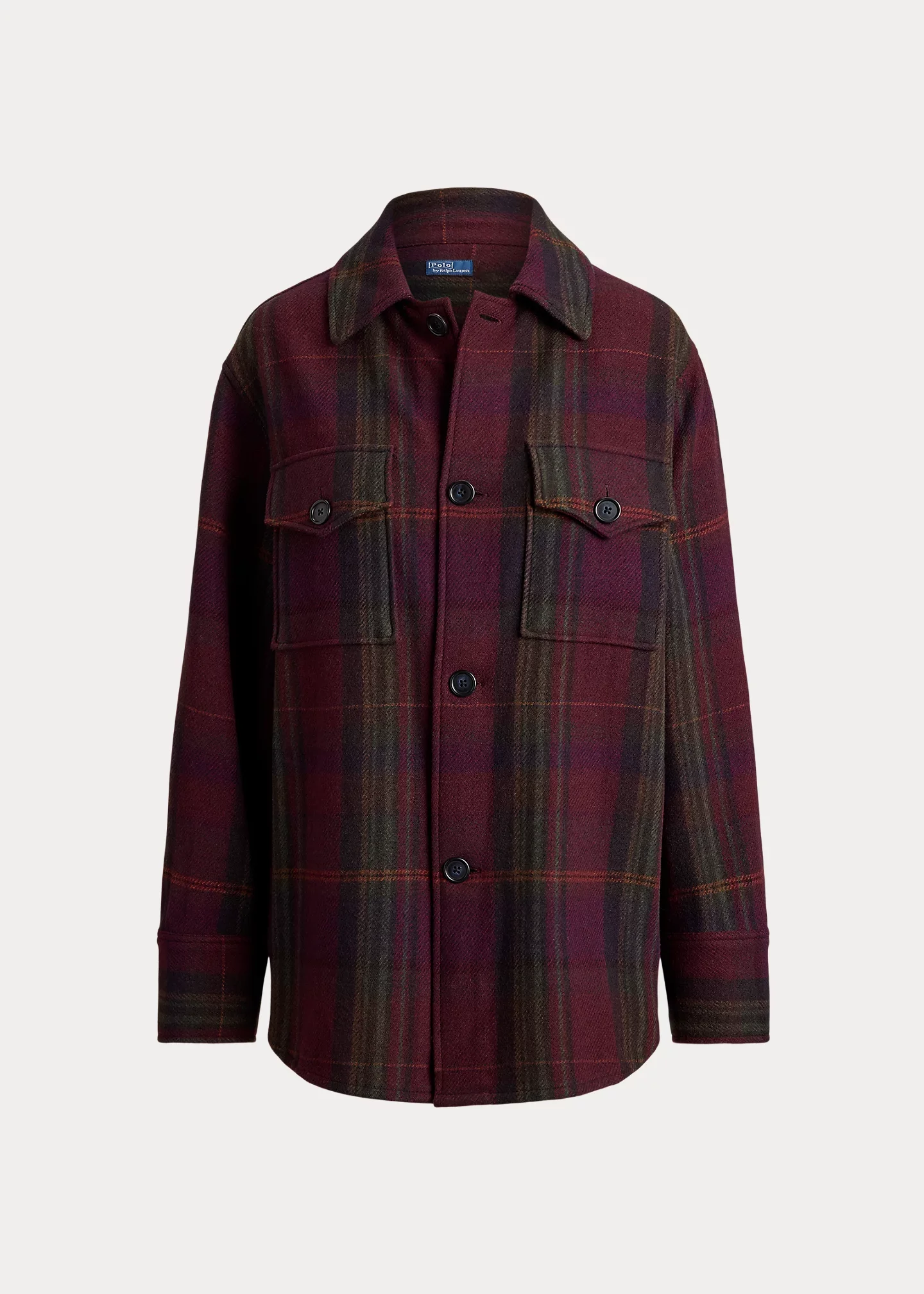 Plaid Wool-Blend Twill Shirt Jacket - 1