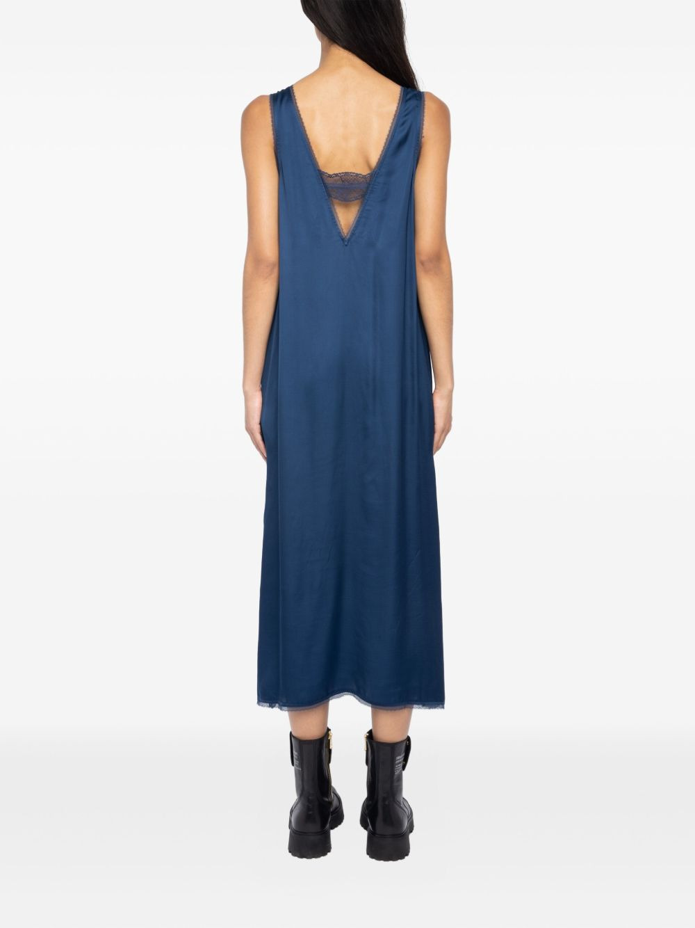 lace-trimmed slip midi dress - 4
