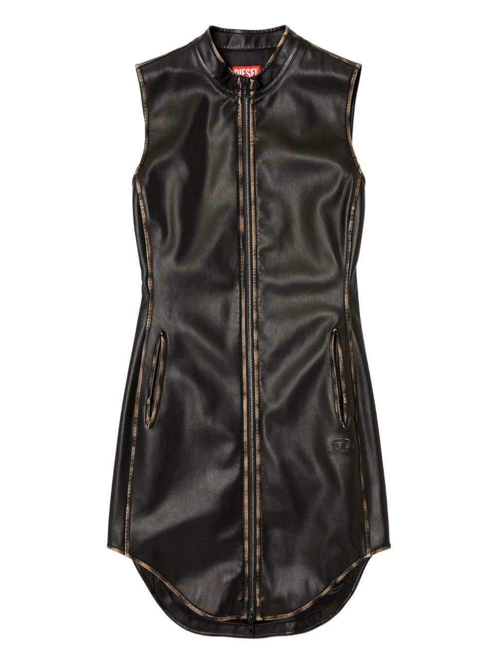 zip-front sleeveless mini dress - 5