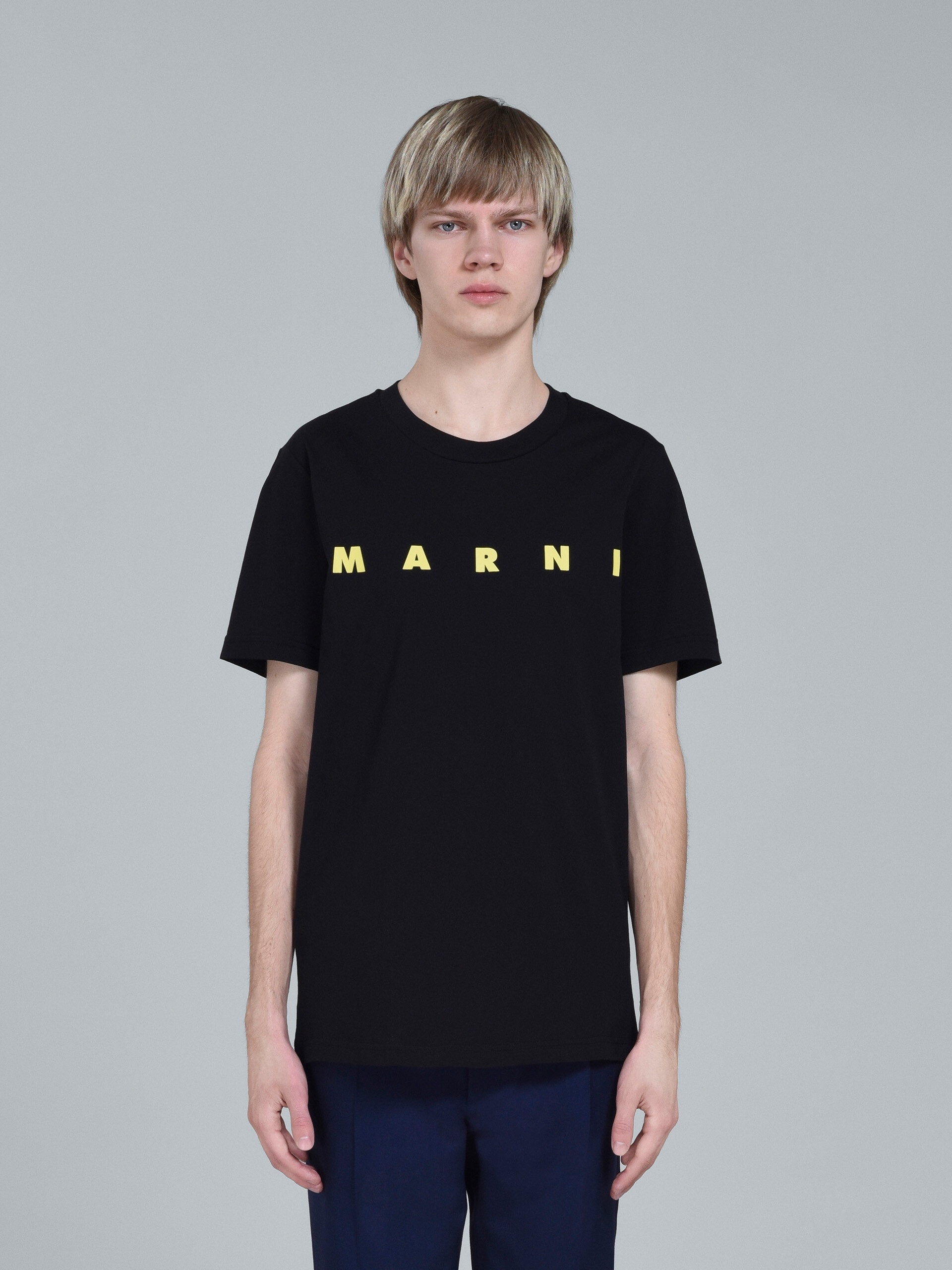 BLACK LOGO PRINT T-SHIRT - 2