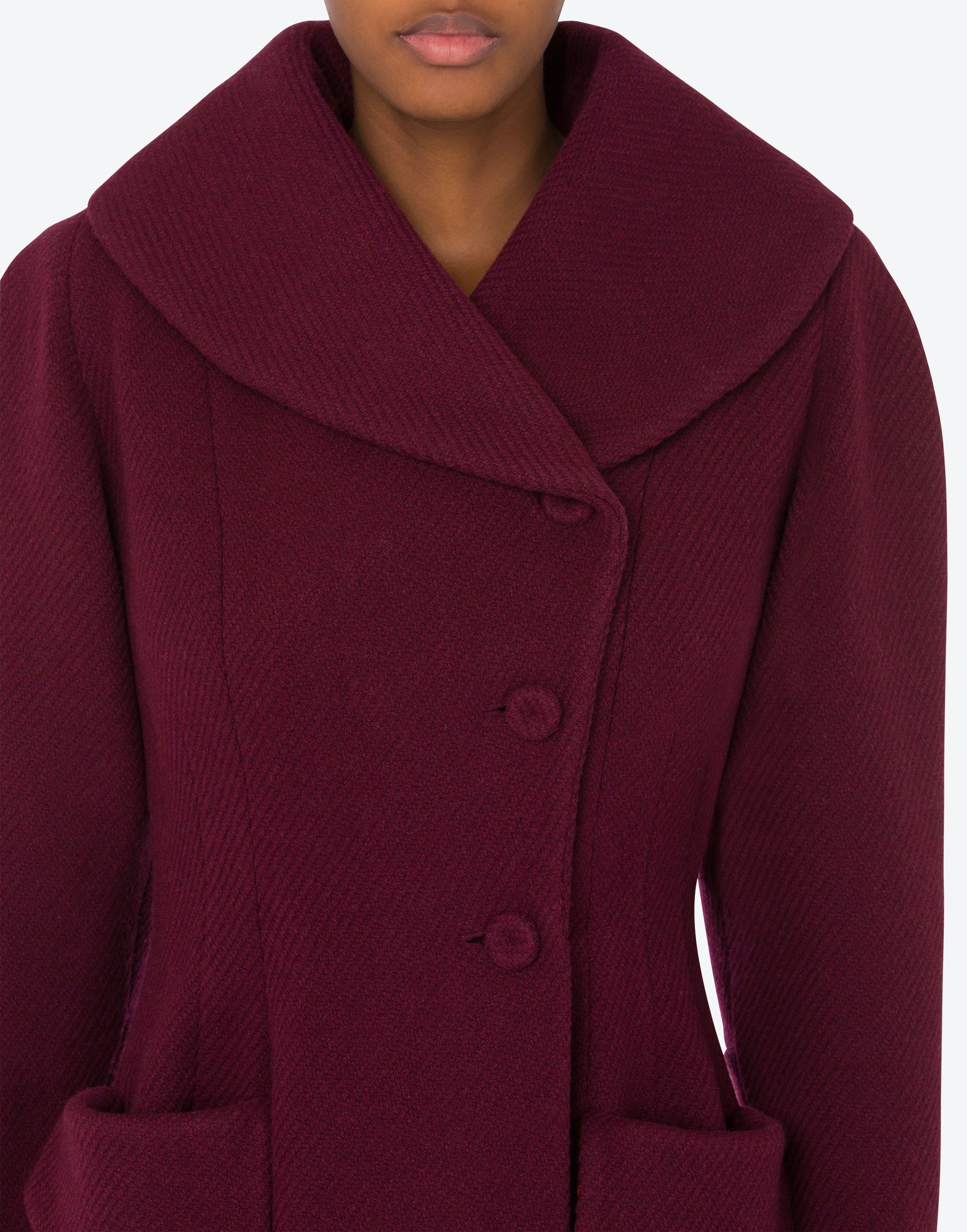 WOOL AND NYLON FELT COAT - 4
