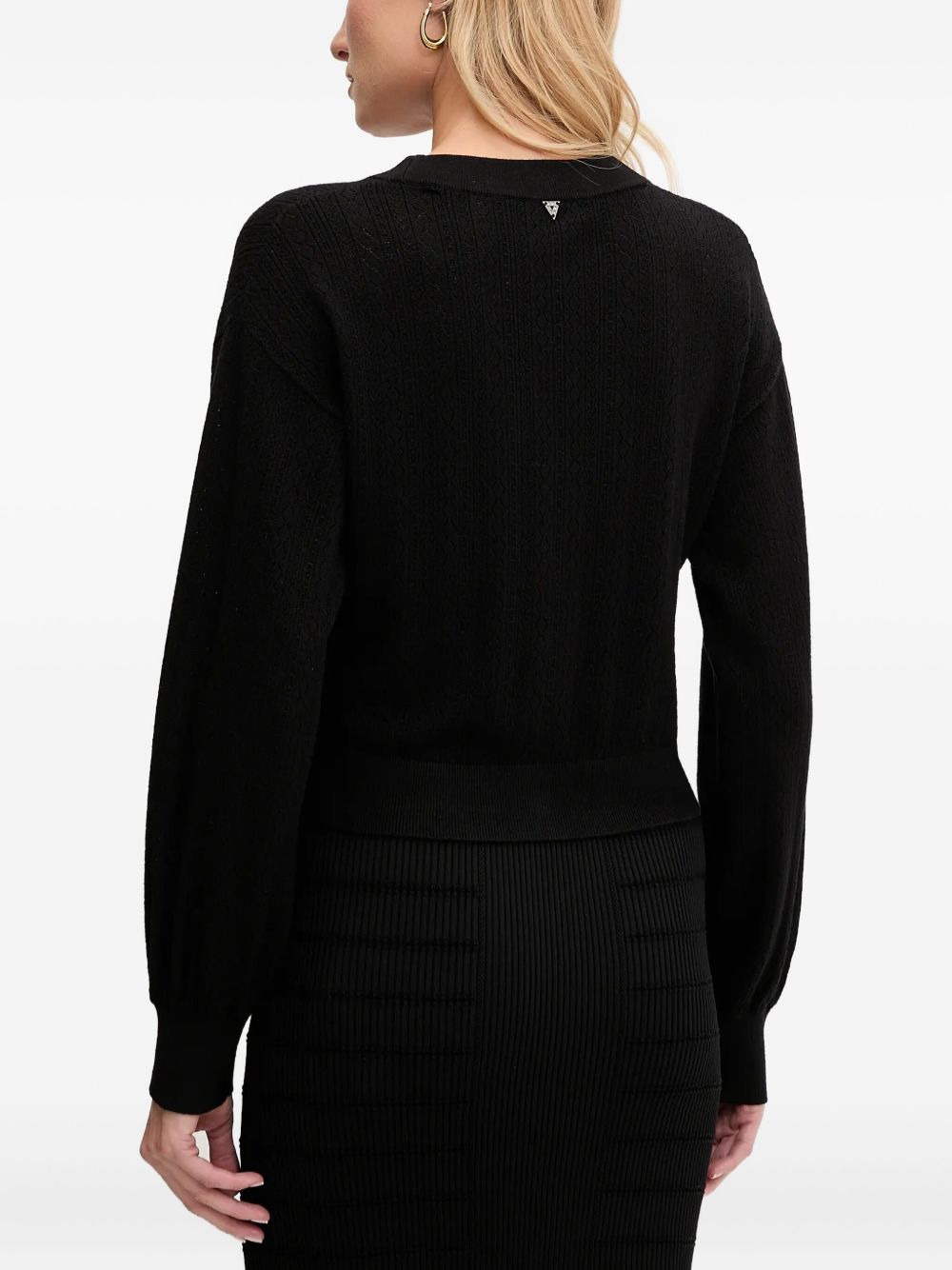 bow-embellished V-neck cardigan - 3