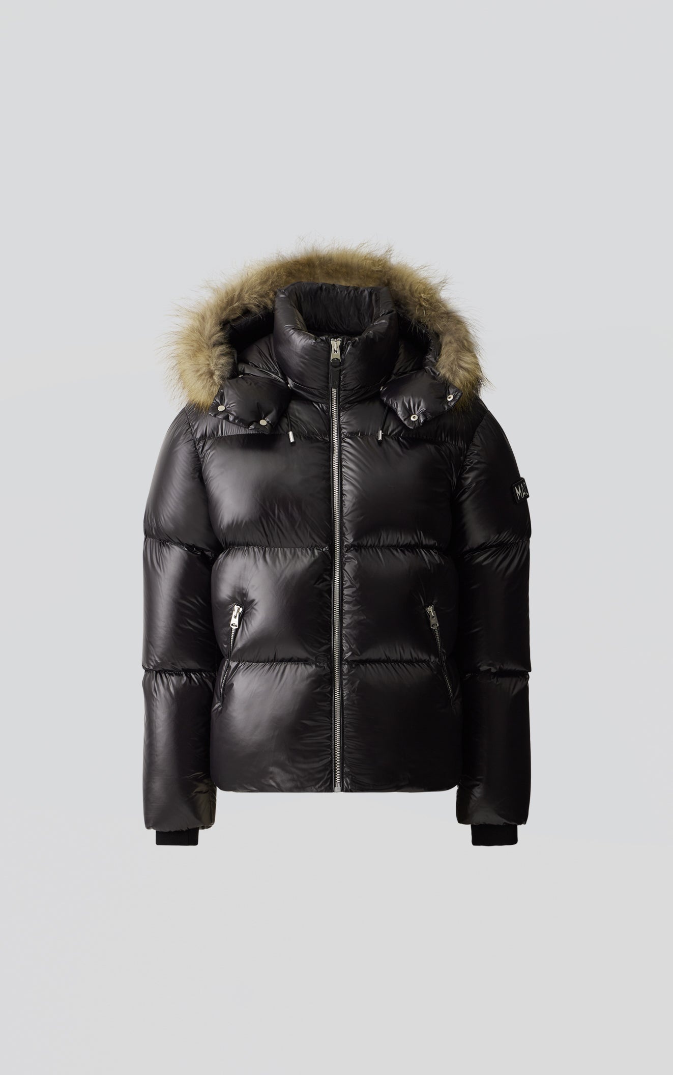 KENT Lustrous light down jacket with natural fur hood - 1