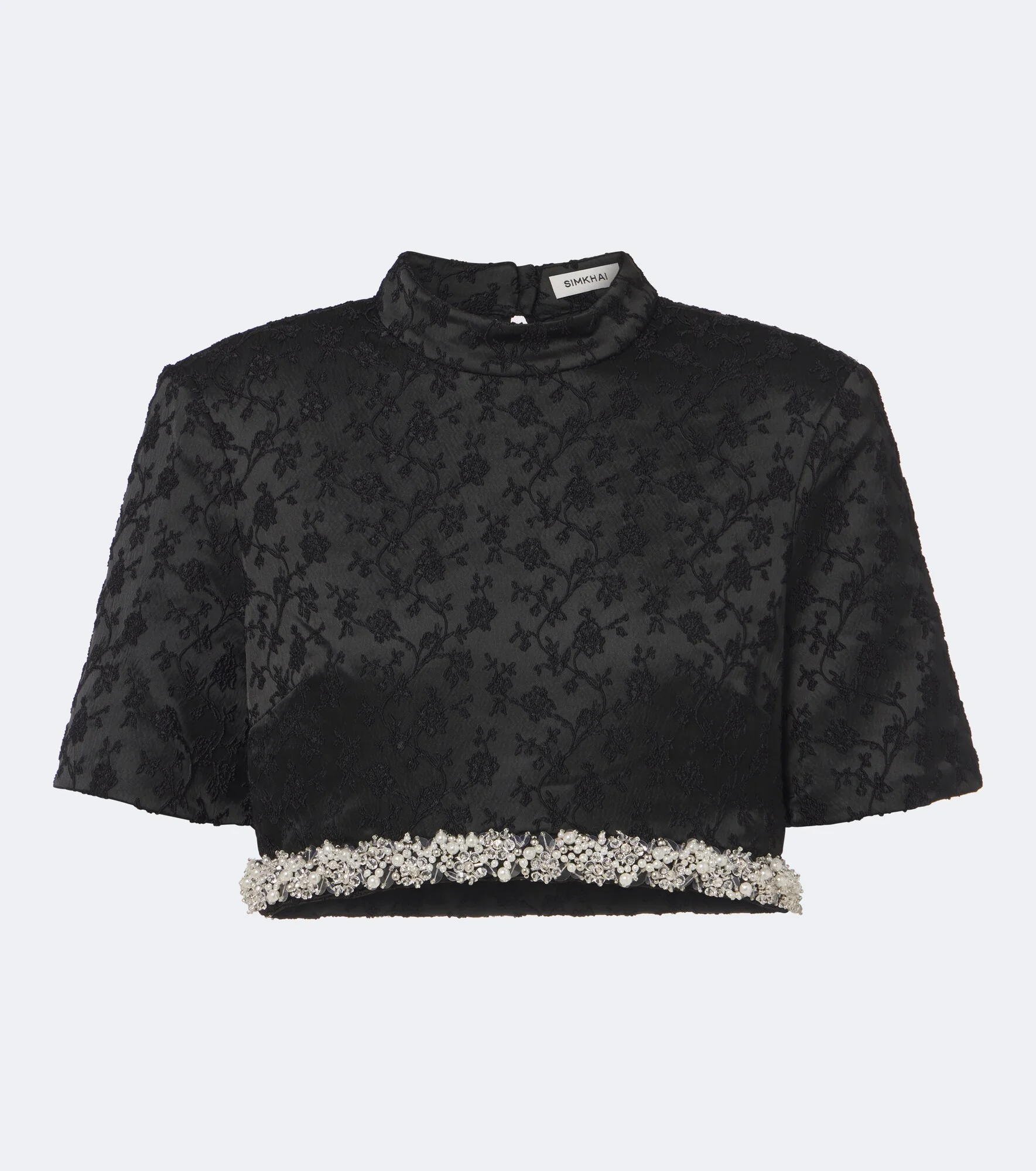 Jalen embellished jacquard crop top - 1
