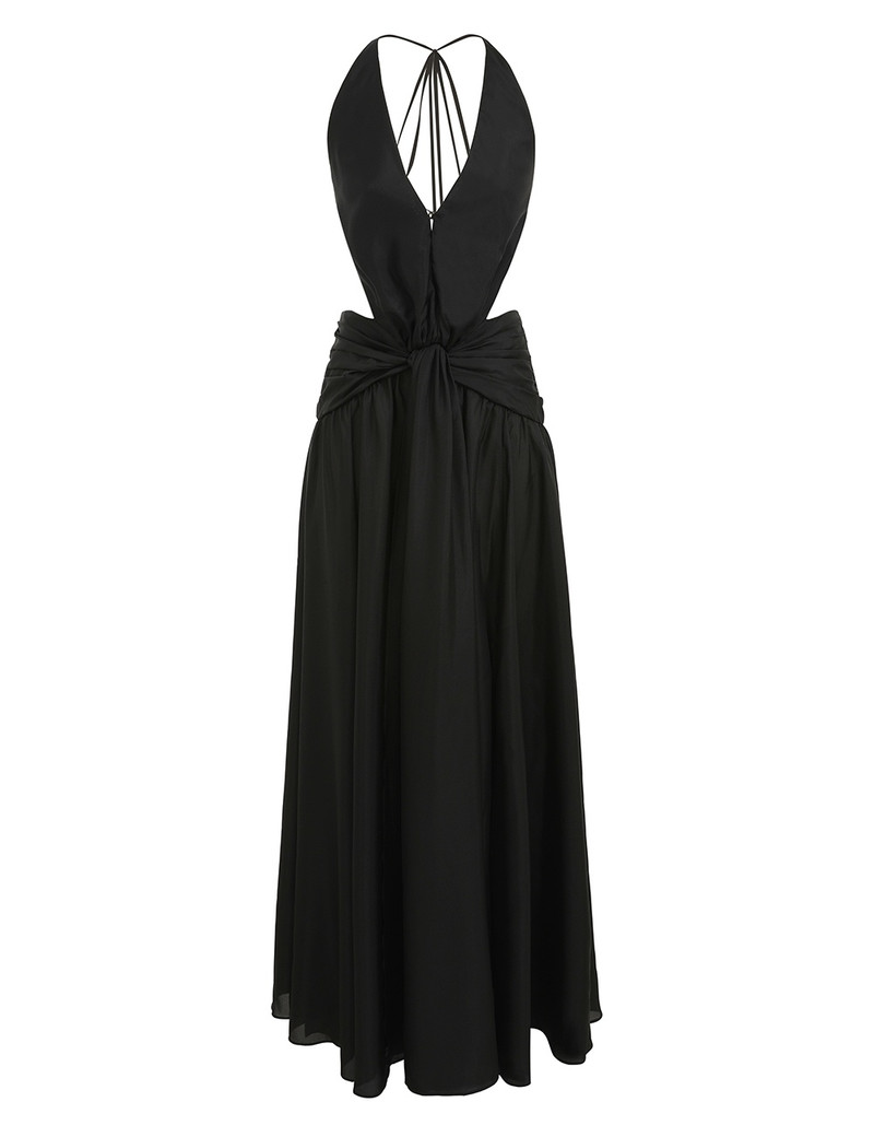 RHIANNON PLUNGE HALTER MAXI - 1