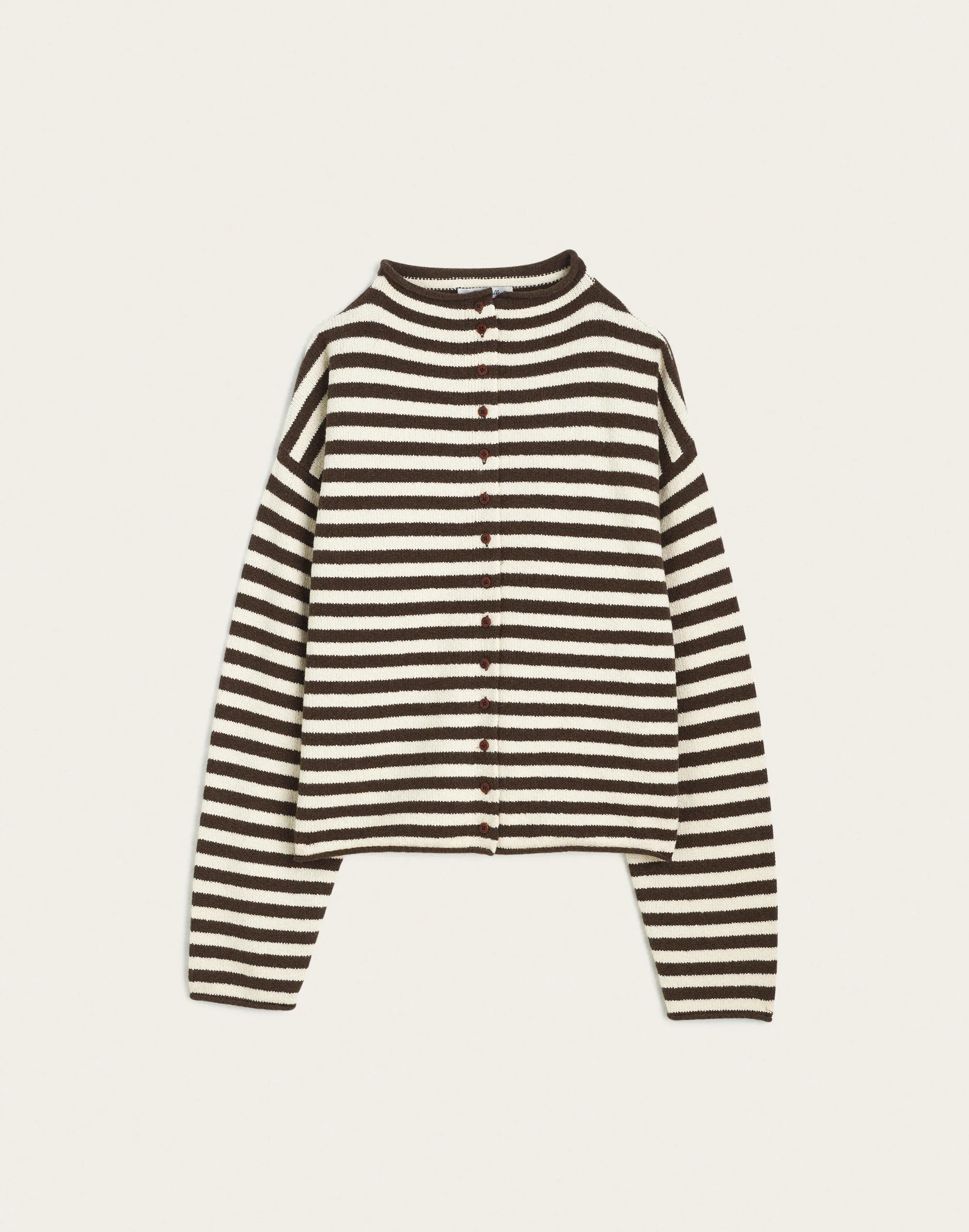 Funnel-Neck Cardigan - 1