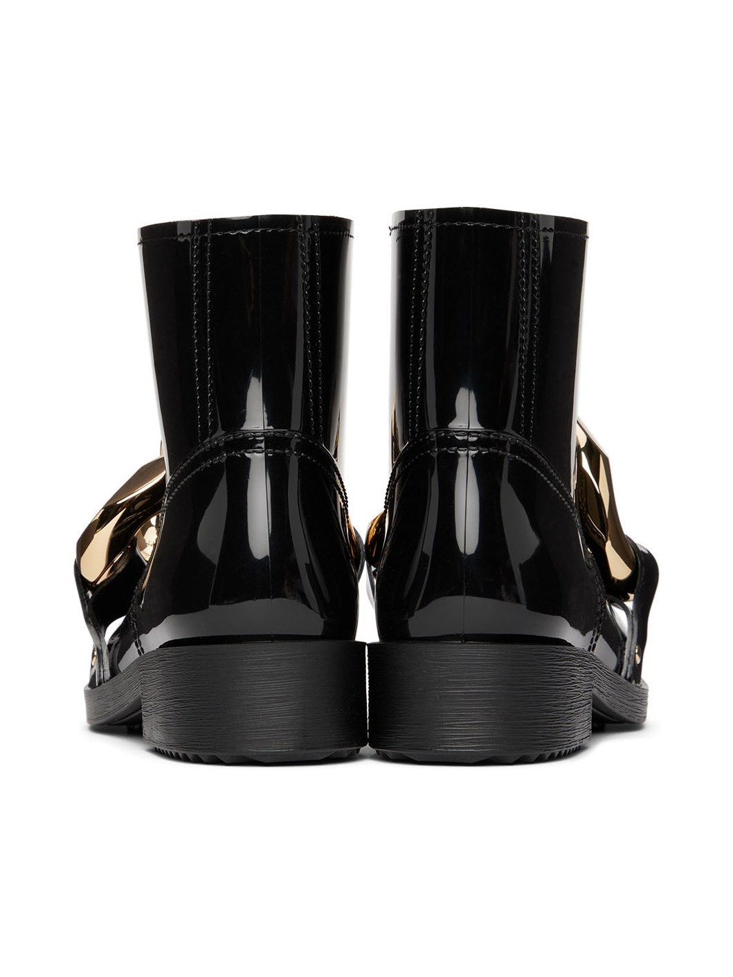 Black Chain Rubber Boots - 2