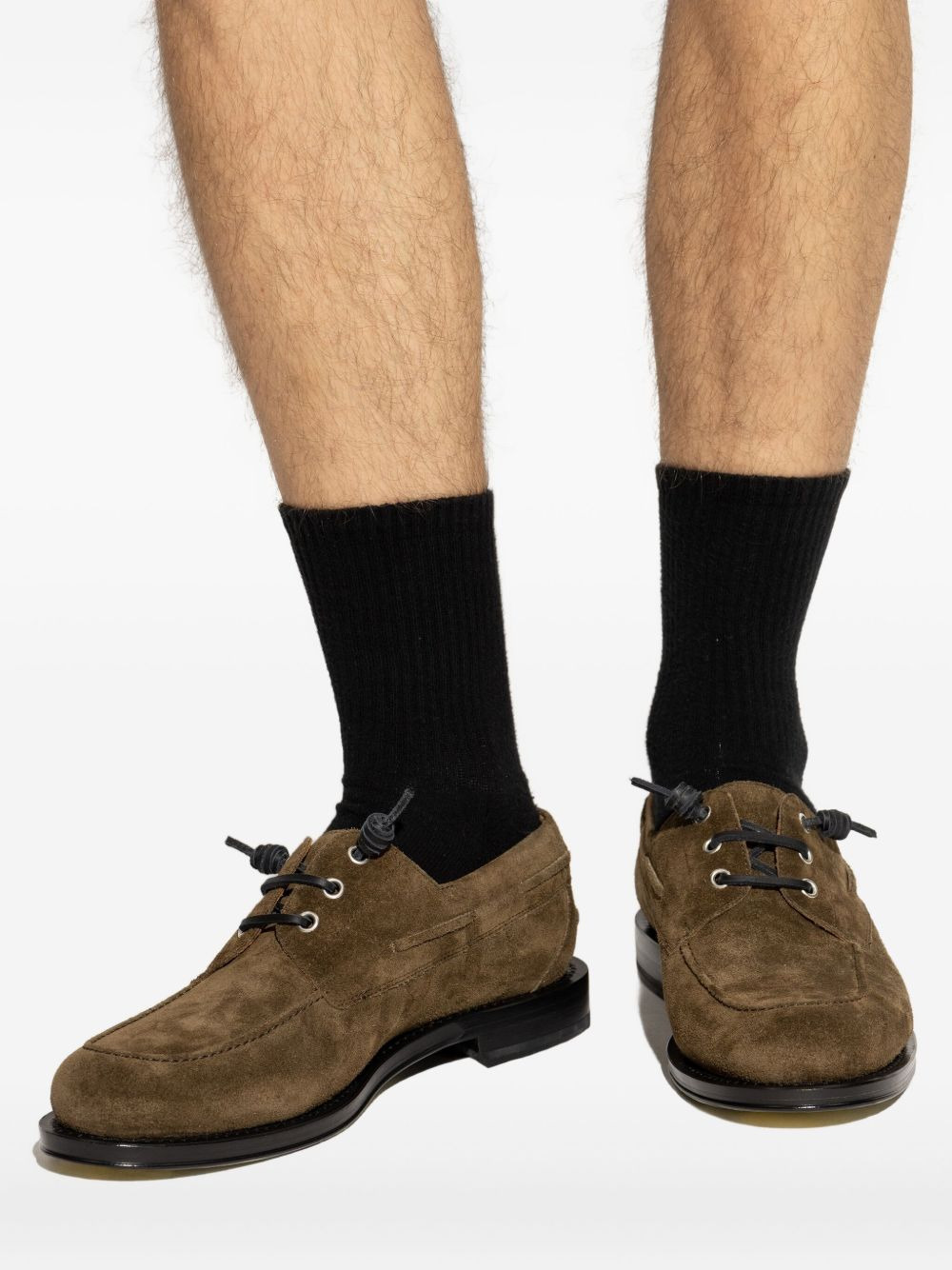 lace-up suede derby shoes - 6